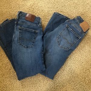 EUC 2 pairs men’s jeans.  Hollister size 28x30 and American Eagle 28x32